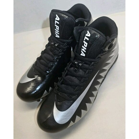 Nike Men\'s Black/Silver/White Alpha Menace Varsity Football/Soccer Cleats Sz 8.5 main image 15